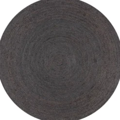 Käsintehty pyöreä juuttimatto 90 cm tummanharmaa