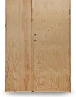 Kylmävaraston pariovi Jabo Ljusdal 130x190cm, käsittelemätön urajyrsitty vaneri