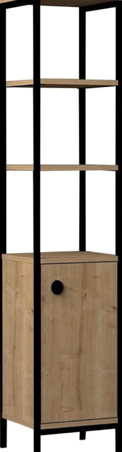 Kylpyhuoneen korkea kaappi Linento Furniture Derin, korkeus 161.8cm, ruskea