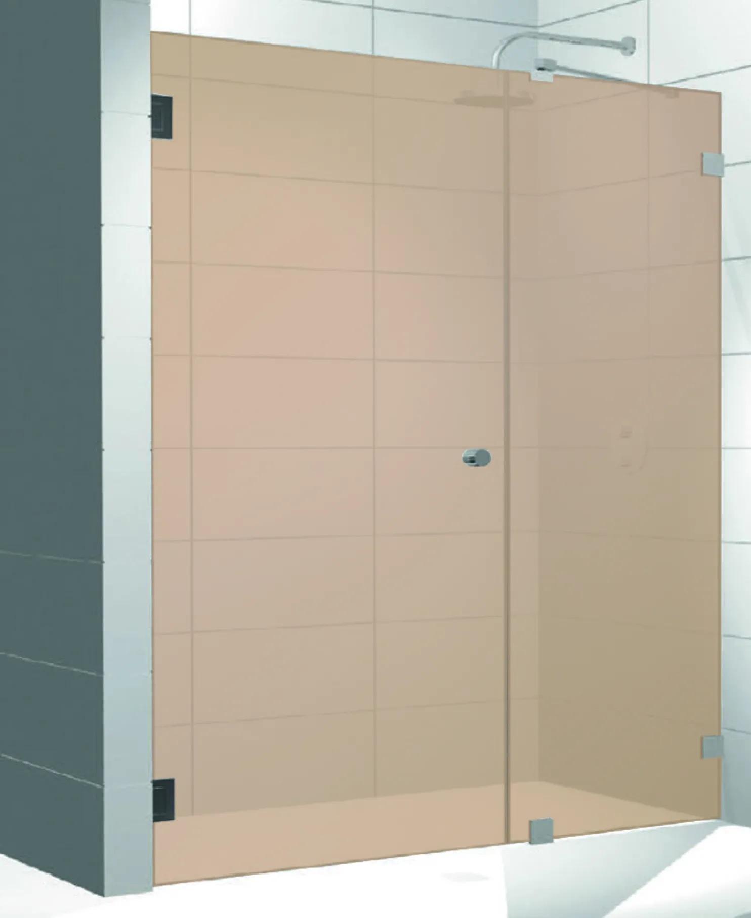 Kylpyhuoneen tilanjakaja Elegance 21 Pronssi mittatilaus korkeus 2000 mm