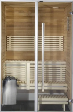 Kylpyhuonesauna Harvia Sirius Formula 1400x1240mm eri materiaaleja lämpökäsitelty panelointi