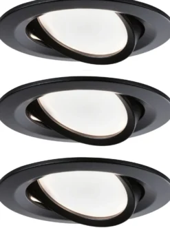 LED-Alasvalosetti Paulmann Nova 3-osainen suunnattava IP44 2700K mattamusta