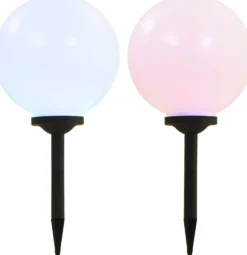 Led-aurinkokennovalaisin 2kpl väriä vaihtava pyöreä 30cm rgb