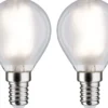 LED-filamenttilamppu Paulmann Drop, E14, 470lm, 4.8W, 4000K, matta, 2kpl