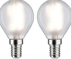 LED-filamenttilamppu Paulmann Drop, E14, 470lm, 4.8W, 4000K, matta, 2kpl