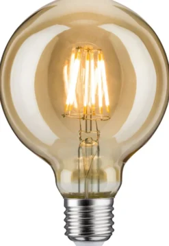 LED-filamenttilamppu Paulmann Globe, G95, E27, 450lm, 6W, 1700K, himmennettävä, kulta