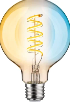 LED-älylamppu Paulmann Smart Home Zigbee 3.0 Globe, G95, E27, 600lm, 7.5W, filamentti, säädettävä värilämpötila, himmennettävä, kulta