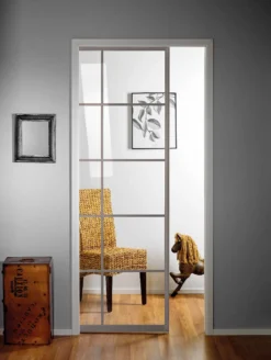 Liukuovi seinän sisään Stella Pocket Door M11 ristikko 1125x2040mm alumiini