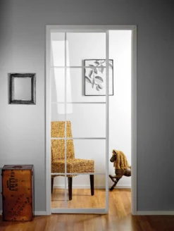 Liukuovi seinän sisään Stella Pocket Door M10 ristikko 1025x2040mm valkoinen