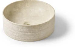Malja-allas Bathco Morella Circular Ø380mm, luonnonkivi, beige