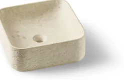 Malja-allas Bathco Morella Cuadrado Ø385mm, luonnonkivi, beige