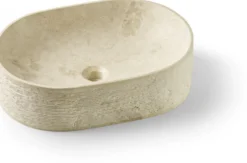 Malja-allas Bathco Morella Oval 520x370mm, luonnonkivi, beige