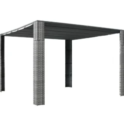 Pergola katolla polyrottinki 300x300x200cm harmaa/antrasiitti