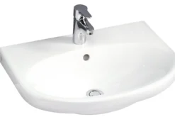 Pesuallas Gustavsberg Nautic, 56 cm, pultti/kannatinkiinnitys, ilman hananreikää, ylivuotoaukolla, CeramicPlus