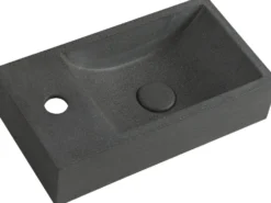 Pesuallas Interia Crest L 400 x 220 mm betoni musta vasen