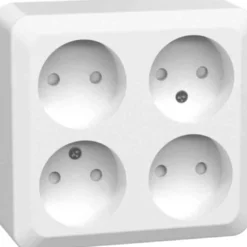 Pistorasia Gelia Connect 2 Home 4-osainen 16A maadoittamaton pinta-asennus valkoinen