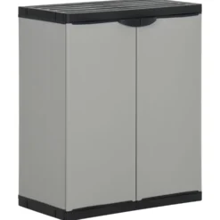 Puutarhan roskiskaappi harmaa ja musta 68x40x85 cm PP