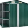 Puutarhavaja telineellä vihreä 205x130x183 cm rauta 2,3m2