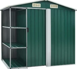 Puutarhavaja telineellä vihreä 205x130x183 cm rauta 2,3m2