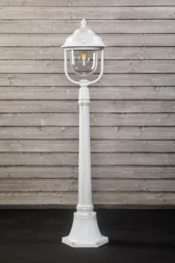 Pylväsvalaisin Noor Kello Ø240x1140 mm valkoinen/kulta