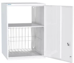 Pyykkikaappi Polaria 400x700x350 mm oikeakätinen sylinterilukko hylly + kori