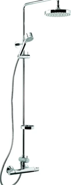 Sadesuihkusetti Damixa Akita 40910, termostaattihanalla, suihkupää ⌀200mm, vettä säästävä, hierova suihku, kromi