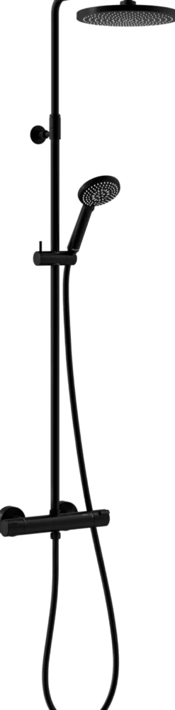 Sadesuihkusetti Damixa Core, termostaattihanalla, suihkupää ⌀230mm, matta musta