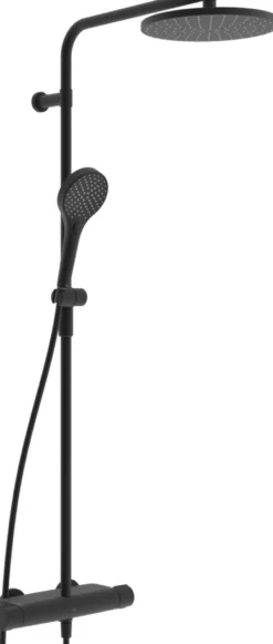 Sadesuihkusetti Oras Optima Style 7192N-33, vettä säästävä, termostaattihanalla, matta musta