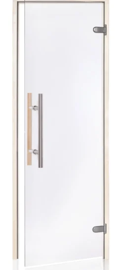Saunan lasiovi Andres Glass Light Premium, haapakarmi, eri kokoja, eri värejä