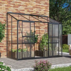 Seinäkasvihuone Vitavia Ida 3300, 3.3m², polykarbonaatti, musta