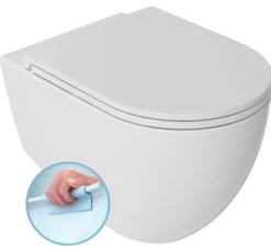Seinä-WC-istuin Interia Infinity Rimless, huuhtelukaulukseton, valkoinen