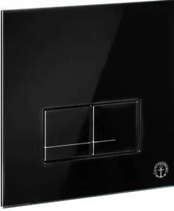 Seinä-WC:n huuhtelupainike Gustavsberg Trimont XS, suorakulmainen, musta lasi