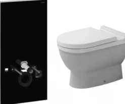 Seinä-WC -paketti Duravit Starck3 Geberit Monolith musta