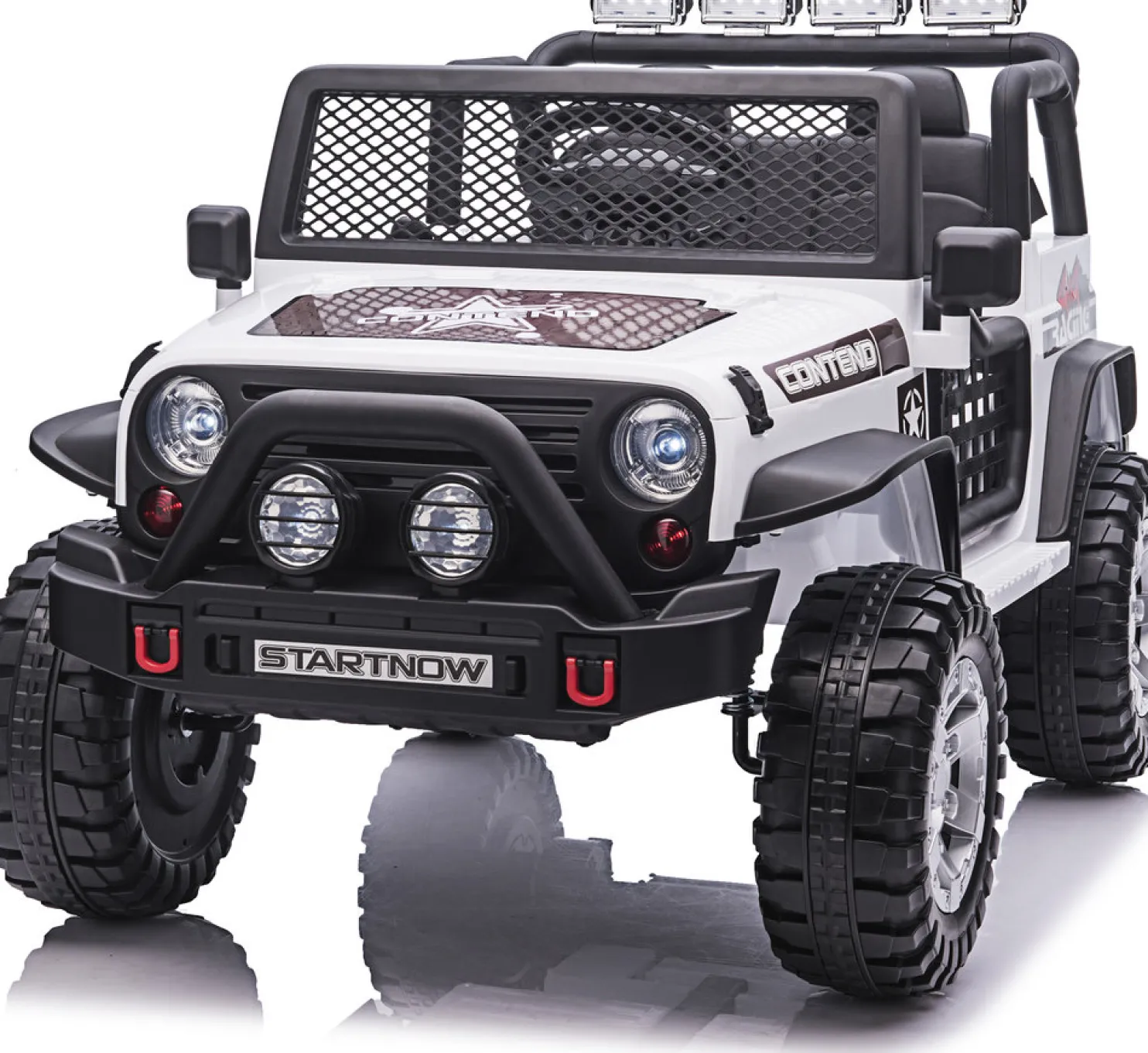Sähköauto Offroader 8V EVA pyörillä Nordic Play, 765x780 mm valkoinen muovi