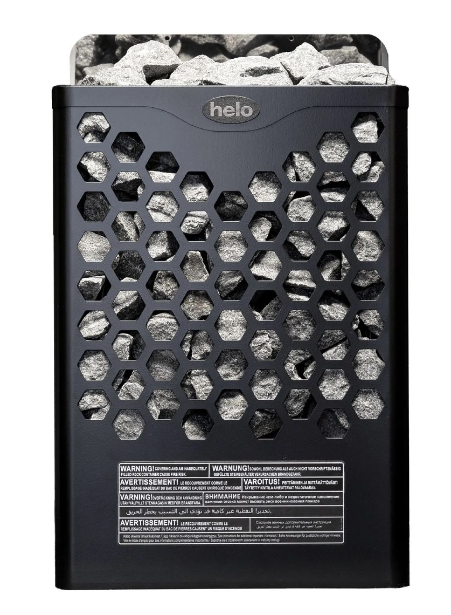 Sähkökiuas Helo Hanko 60 STJ 6 kW 5-9 m³ kiinteä ohjaus musta