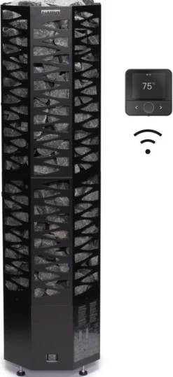 Sähkökiuas Narvi Smooth Flow Wifi, erillinen ohjaus, musta, eri vaihtoehtoja