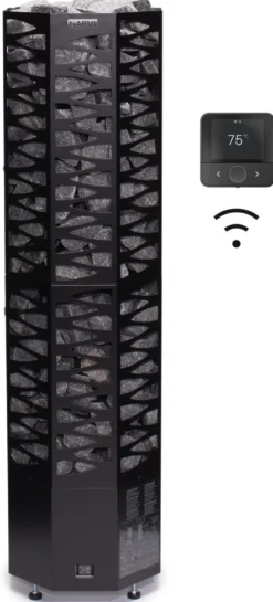 Sähkökiuas Narvi Smooth Flow Wifi, erillinen ohjaus, musta, eri vaihtoehtoja