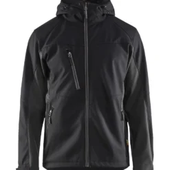Softshell-takki Blåkläder 4753 Unite hupulla musta/tummanharmaa