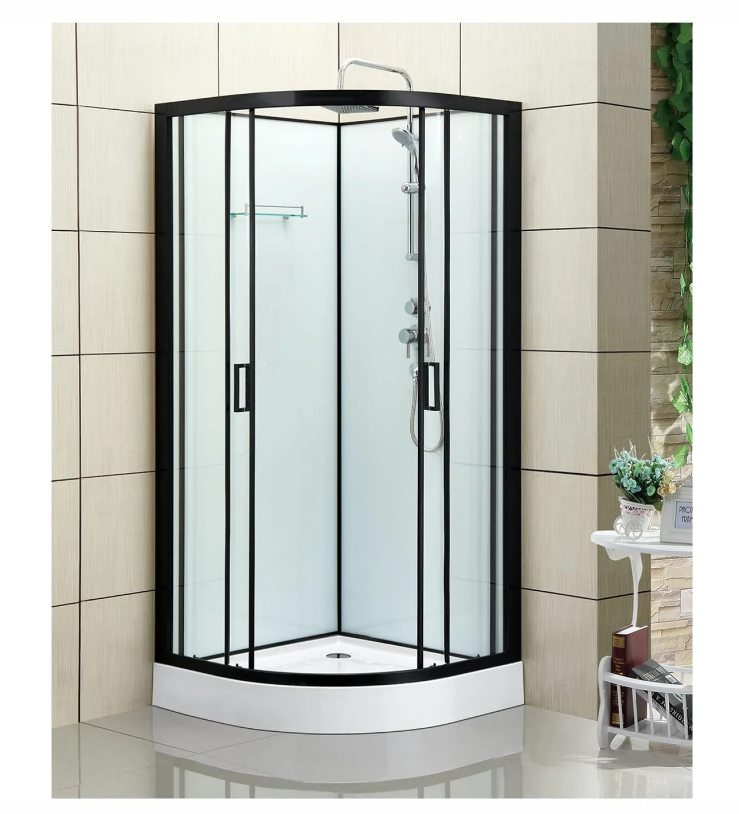 Suihkukaappi Bathlife Kyffe 900x900 mm musta