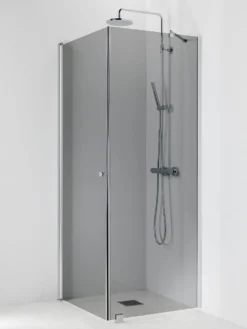 Suihkukulma Vihtan Ocean 3+6 800/750 mm kiinteä + kääntyvä suora harmaa lasi