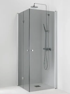 Suihkukulma Vihtan Ocean 3+5 700/900 mm kääntyvä + taittuva suora harmaa lasi