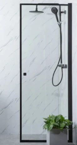 Suihkuovi Bathlife Profil 900x2000 mm kirkas lasi musta