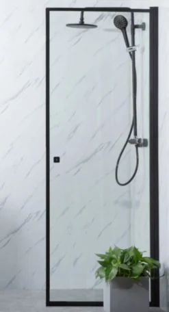 Suihkuovi Bathlife Profil 800x2000 mm kirkas lasi musta