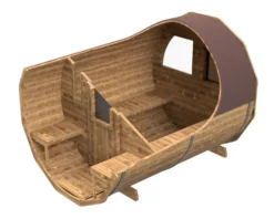 Tynnyrisauna SpaDealers vaakamalli Ø200x260cm lämpöpuu