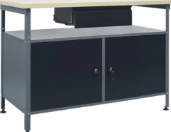 Työtaso musta 120x60x85 cm teräs