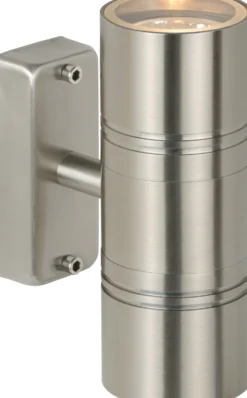 Ulkoseinävalaisin Lucide Arne-LED Ø6.3 cm 2x5W IP44 satiinikromi