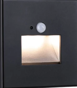 Upotettava LED-seinävalaisin Paulmann Edge Quadro 80x42mm 1.2W 25lm 2700K liiketunnistin