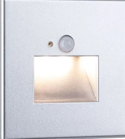 Upotettava LED-seinävalaisin Paulmann Edge Quadro 80x42mm 1.2W 25lm 2700K liiketunnistin