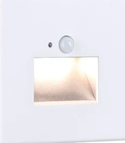 Upotettava LED-seinävalaisin Paulmann Edge Quadro 80x42mm 1.2W 25lm 2700K liiketunnistin