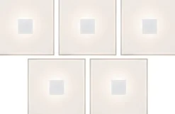 Upotettava LED-seinävalaisinsarja Paulmann LumiTiles, 5 valaisinta, IP44, 10x10cm, 2700K, himmennettävä, valkoinen